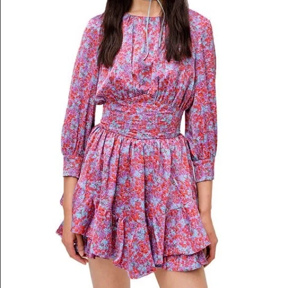 NWOT For Love and Lemons Shiloh Floral Mini Dress - Picture 1 of 3